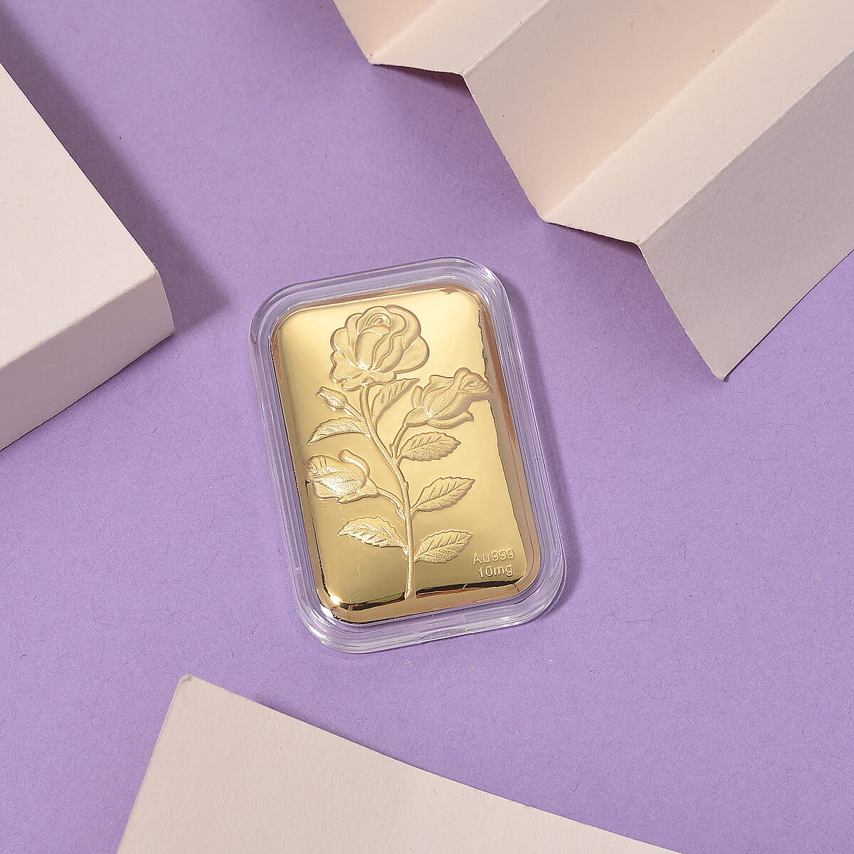 Doorbuster 24K Golden Love Rose Emboss Sheet 31x45.5mm 10mg image number 1