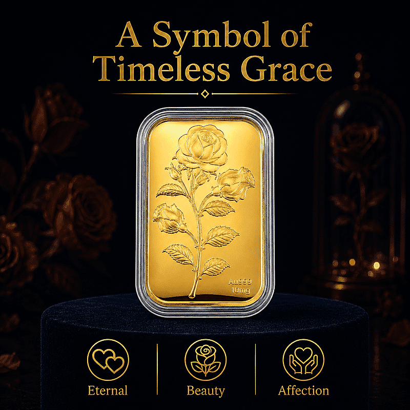 Rose Emboss Normal Map 24K Golden Love Rose Emboss Sheet 31x45.5mm 10mg