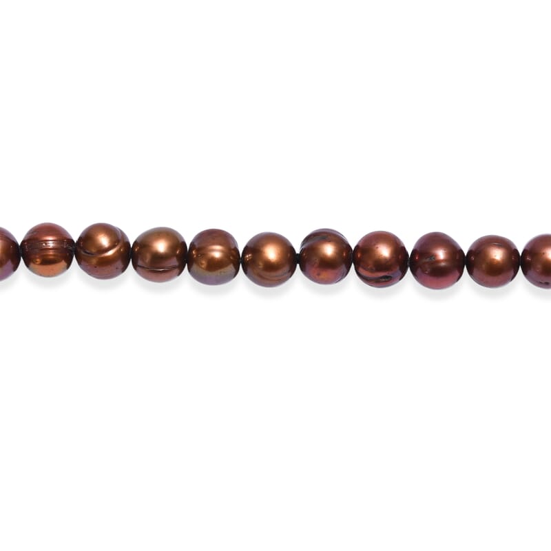 GCS Brown Dyed Pearl Potato 8-9mm Endless Necklace 40 Inches