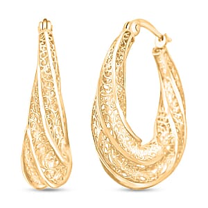 Doorbuster Twisted Hoop Earrings in 14K Yellow Gold 3.19 Grams