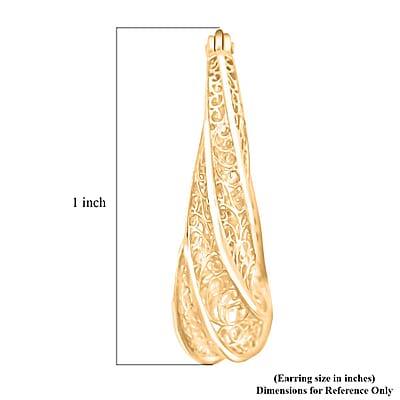  Twisted Hoop Earrings in 14K Yellow Gold 3.19 Grams