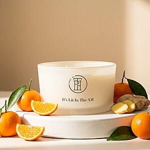 BODY BY TPH It&rsquo;s Lit in the AM Mandarin & Ginger Scented Soy Wax Blend Candle (8oz)