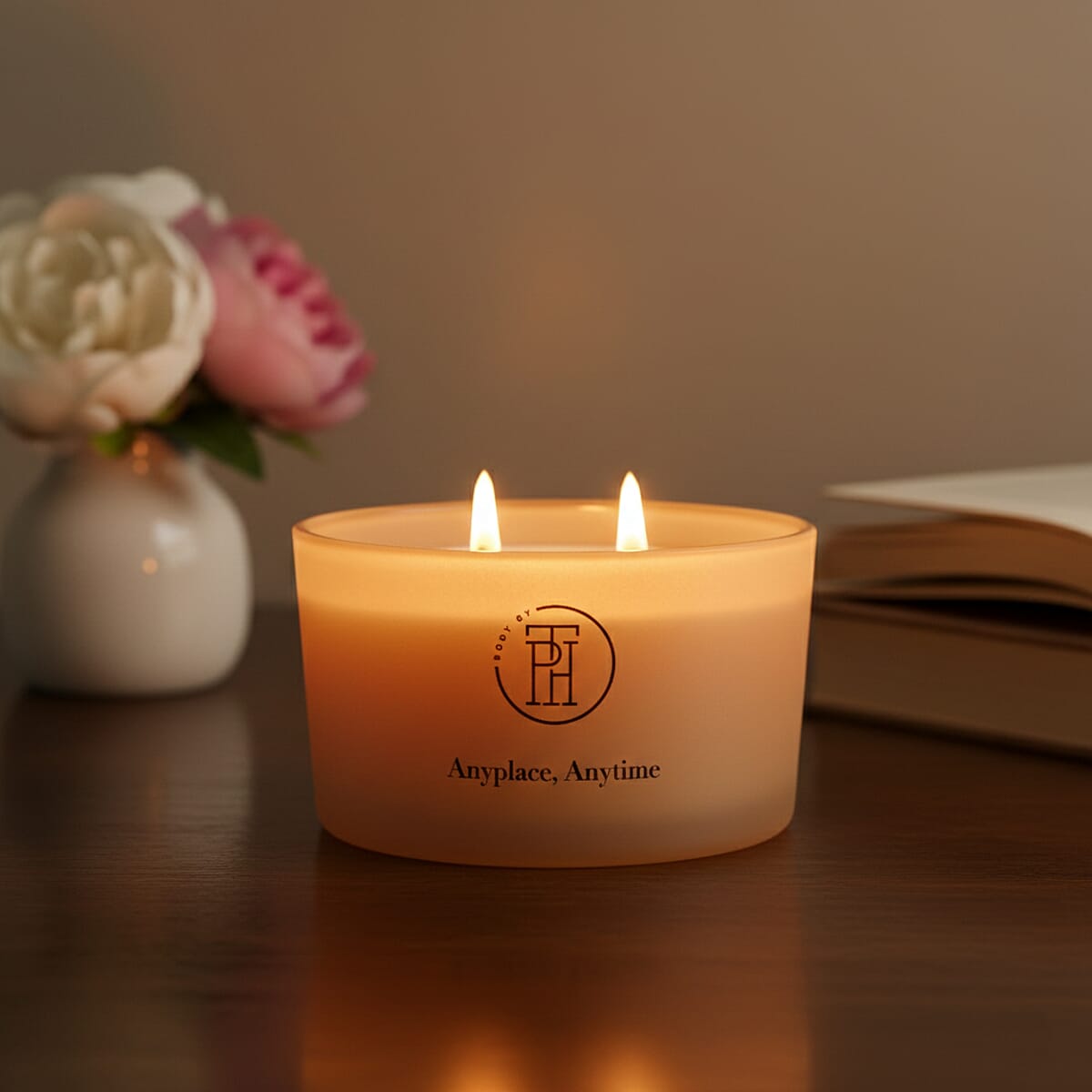 BODY BY TPH It's Lit Anyplace, Anytime Aromatherapy Scented Candle with Vanilla, Tuberose & Jasmine | Zen Relaxation Candle for Women & Men, 8 oz. image number 2