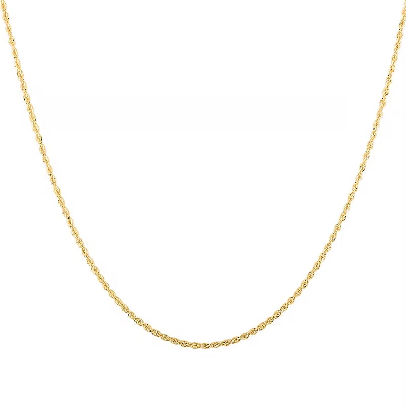  1mm Laser Rope Chain Necklace in 14K Yellow Gold 1.4 Grams 20 Inches