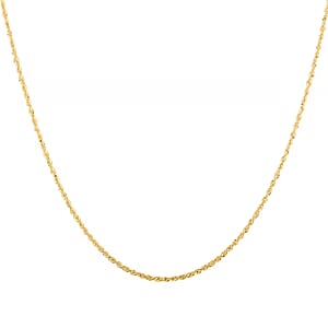 Doorbuster 1mm Laser Rope Necklace in 14K Yellow Gold 1.5 Grams 22 Inches