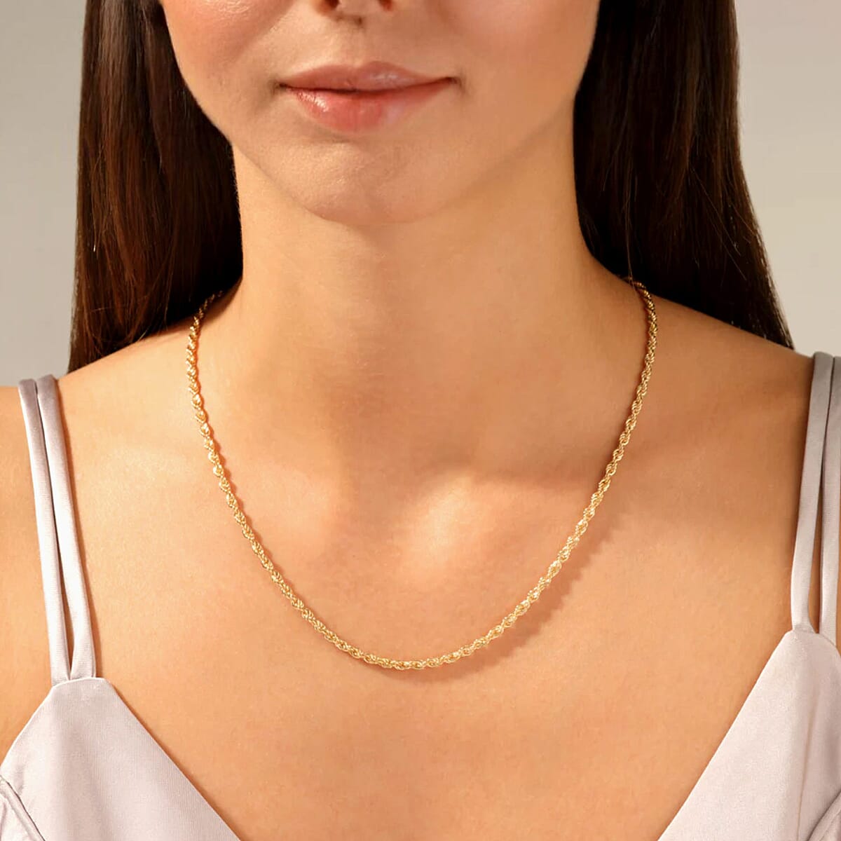 Doorbuster 1mm Laser Rope Necklace in 14K Yellow Gold 1.5 Grams 22 Inches image number 1