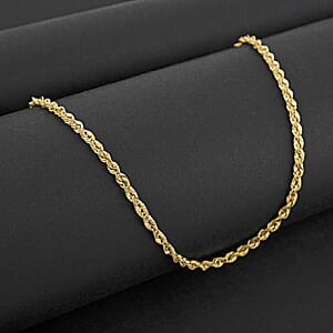 2.52mm Laser Rope Chain Necklace in 10K Yellow Gold 3.39 Grams 20 Inches