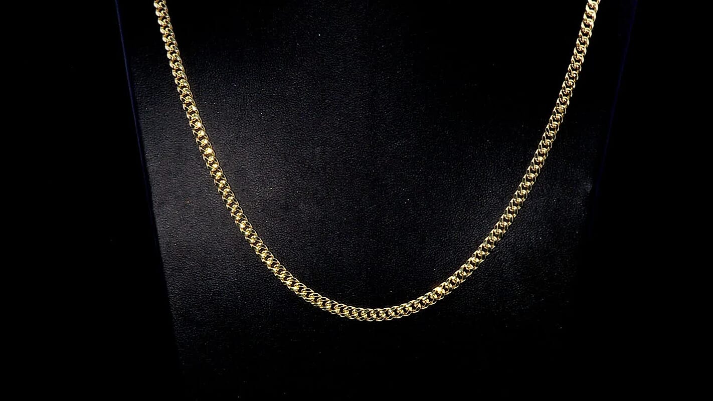 3.6mm Cuban Chain Necklace in 10K Yellow Gold 7.85 Grams 22 Inches