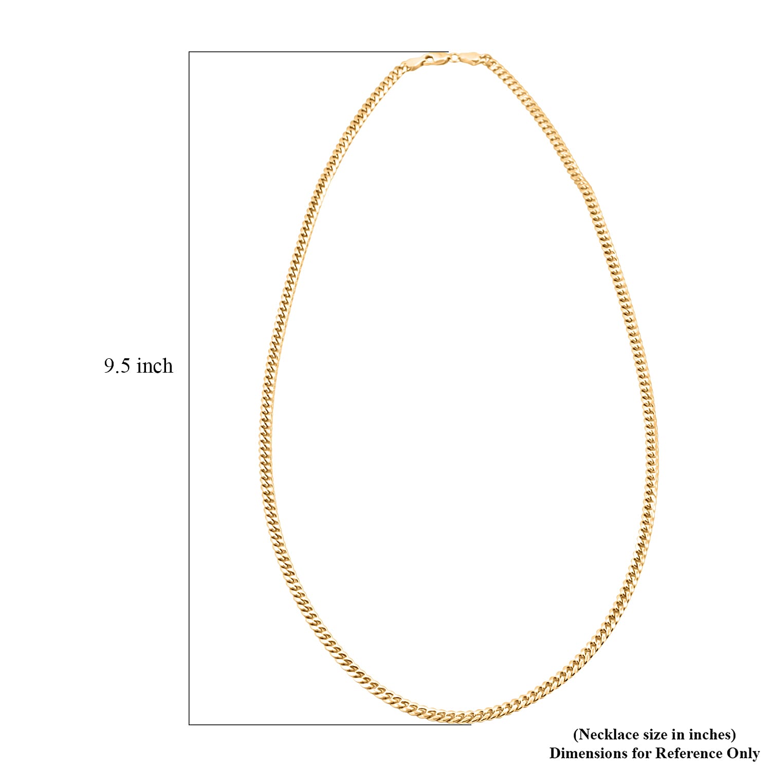 3.6mm Cuban Chain Necklace in 10K Yellow Gold 7.85 Grams 22 Inches