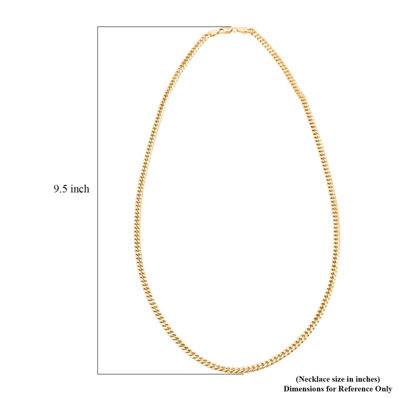 3.6mm Cuban Chain Necklace in 10K Yellow Gold 7.85 Grams 22 Inches