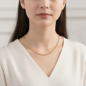 3.6mm Cuban Chain Necklace in 10K Yellow Gold 8.4 Grams 24 Inches