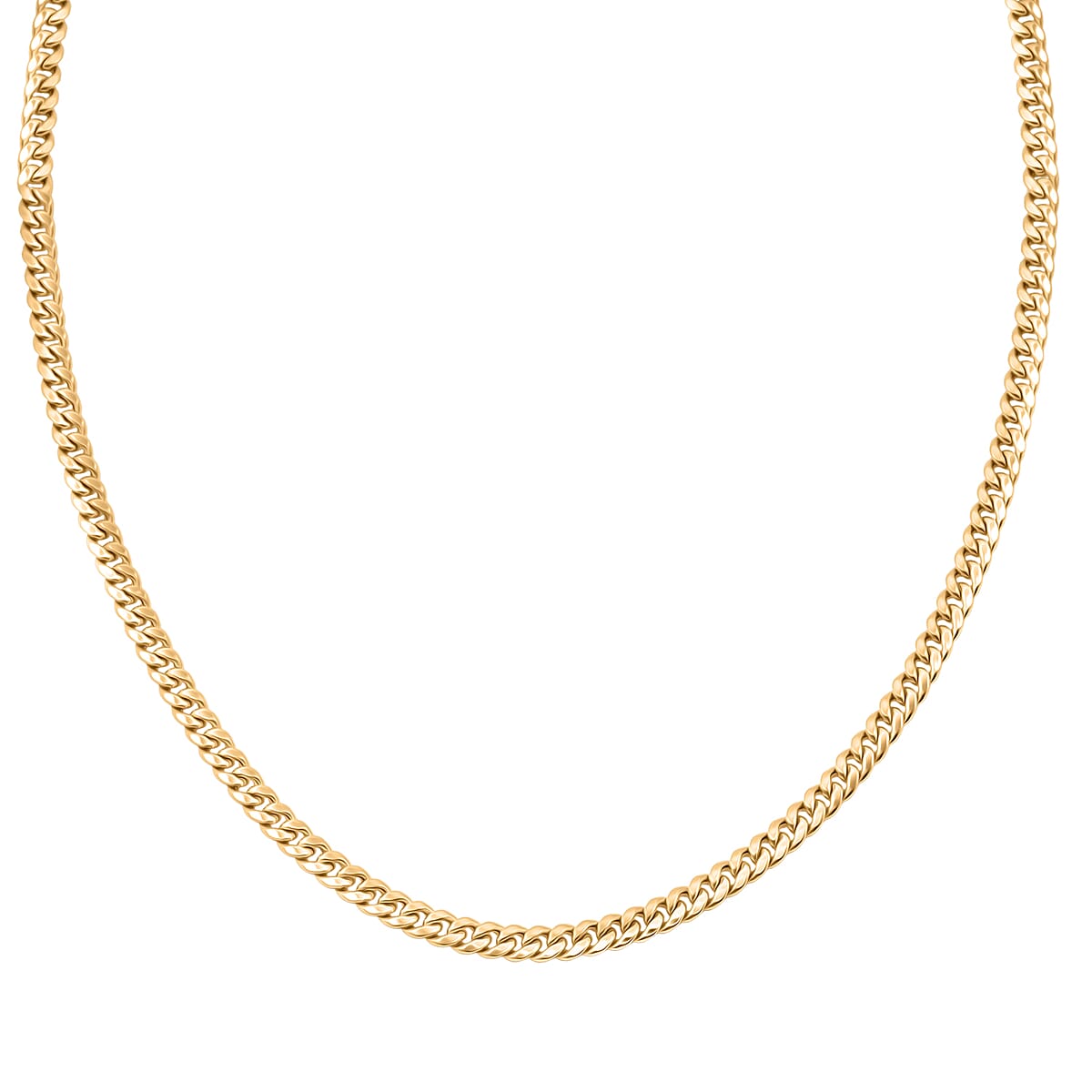 3.6mm Cuban Chain Necklace in 10K Yellow Gold 8.4 Grams 24 Inches image number 3
