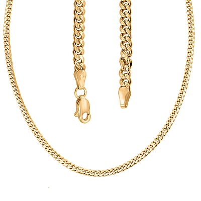 3.6mm Cuban Chain Necklace in 10K Yellow Gold 8.4 Grams 24 Inches