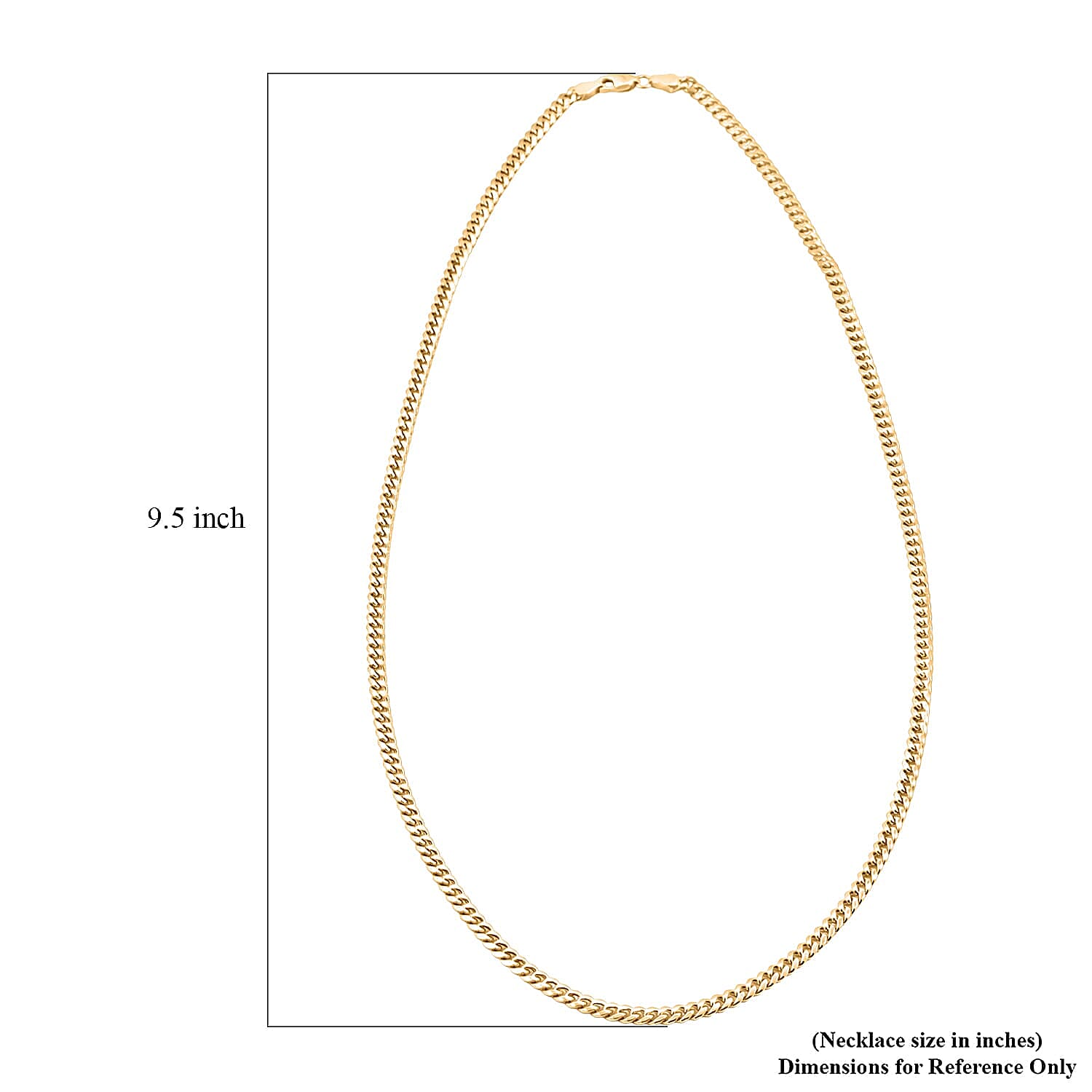 3.6mm Cuban Chain Necklace in 10K Yellow Gold 8.4 Grams 24 Inches