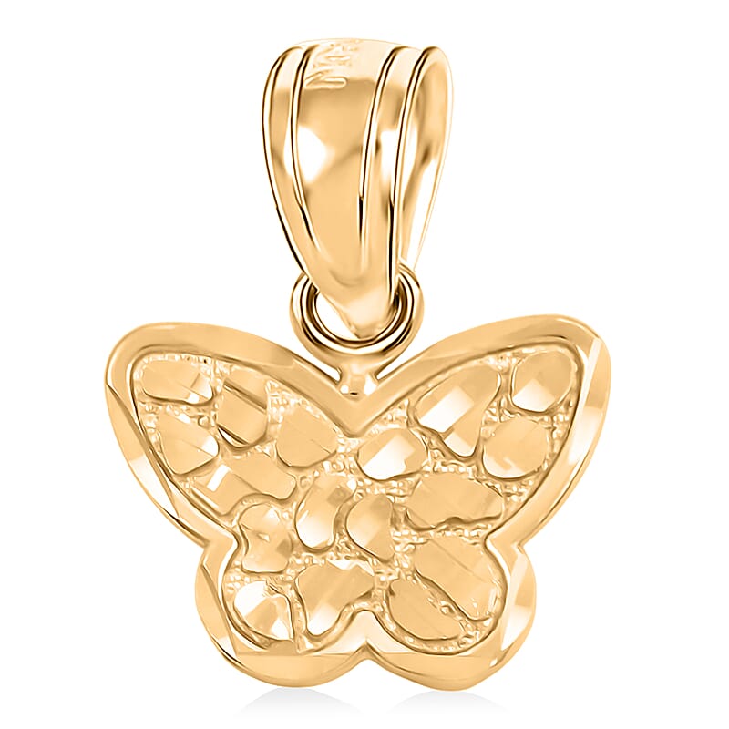 Made in America Butterfly Pendant without Chain in 10K Yellow Gold 1.60 Grams