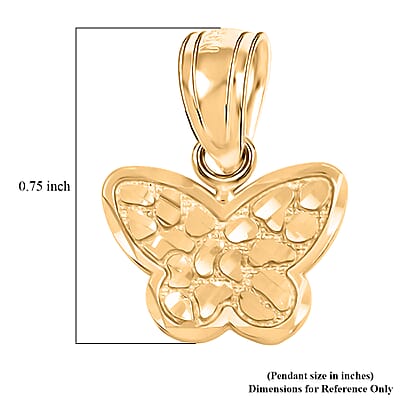 Made in America Butterfly Pendant without Chain in 10K Yellow Gold 1.60 Grams
