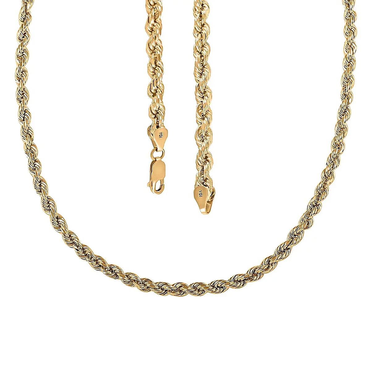 3.9mm Rope Chain Necklace in 14K Yellow Gold 6.70 Grams 22 Inches image number 5