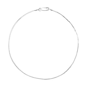 Diamond-cut Snake Chain Anklet in Rhodium Over Sterling Silver (10 In) 2.25 Grams