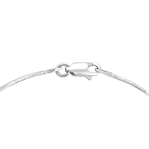 Diamond-cut Snake Chain Anklet in Rhodium Over Sterling Silver (10 In) 2.25 Grams