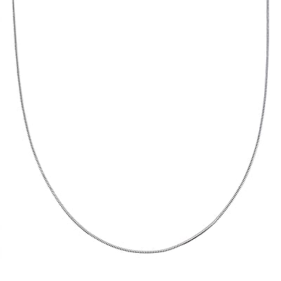 Diamond-cut Snake Necklace in Rhodium Over Sterling Silver 3.40 Grams 16 Inches