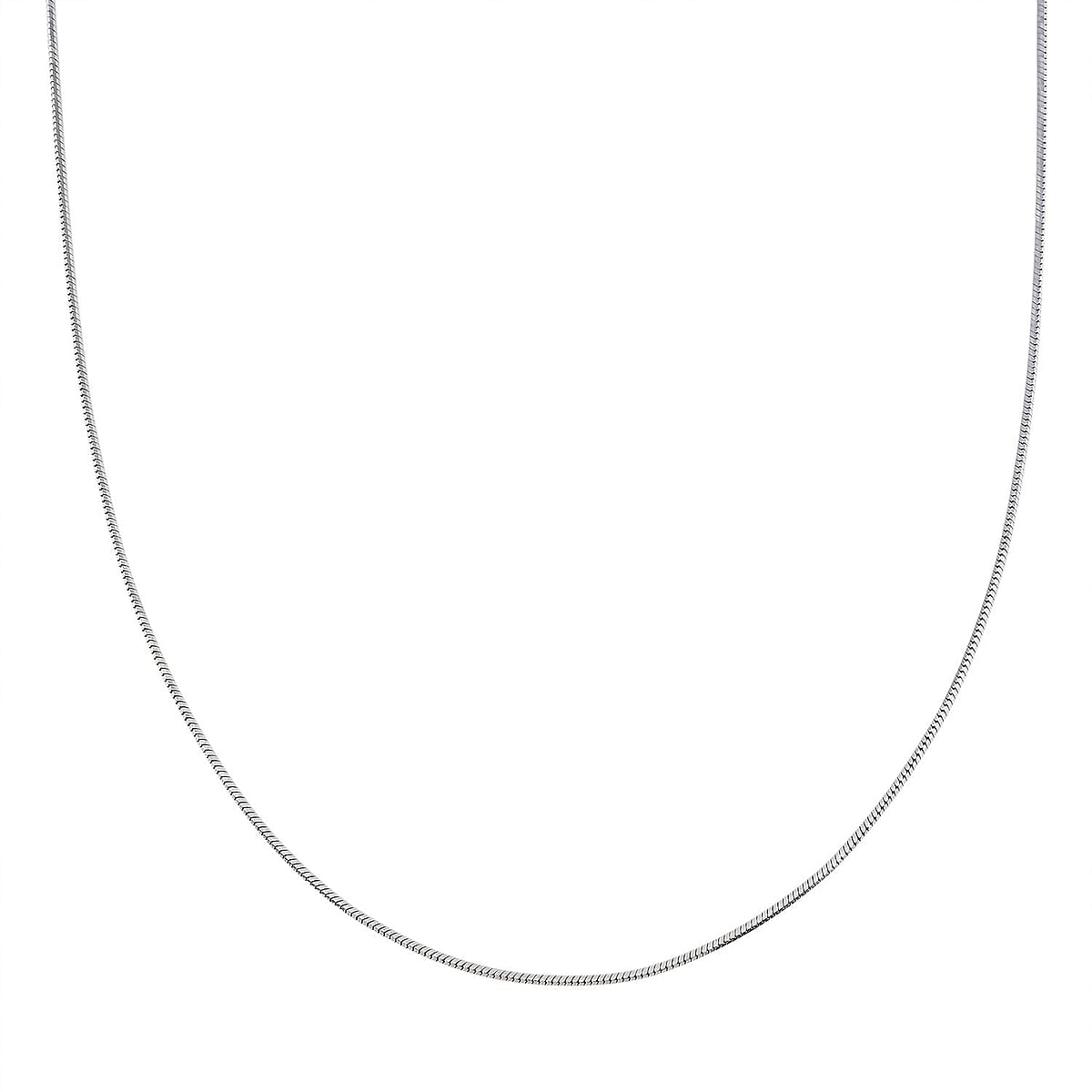 Diamond-cut Snake Necklace in Rhodium Over Sterling Silver 3.75 Grams 18 Inches image number 3