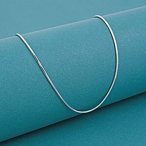 Diamond-cut Snake Necklace in Rhodium Over Sterling Silver 3.90 Grams 22 Inches