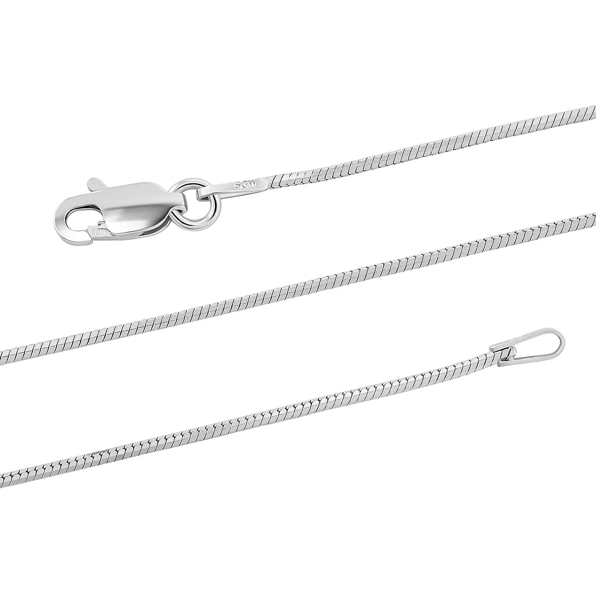 Diamond-cut Snake Necklace in Rhodium Over Sterling Silver 3.90 Grams 22 Inches image number 5