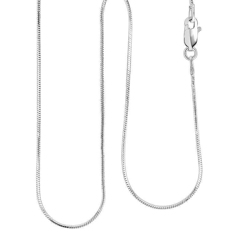 Diamond-cut Snake Necklace in Rhodium Over Sterling Silver 4.30 Grams 24 Inches