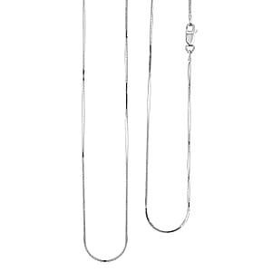 Diamond-cut Snake Chain Necklace in Rhodium Over Sterling Silver 5.7 Grams 30 Inches