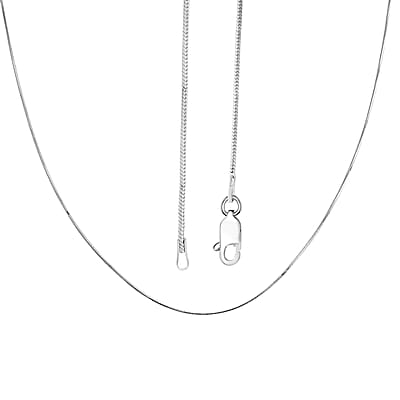 Diamond-cut Snake Chain Necklace in Rhodium Over Sterling Silver 5.7 Grams 30 Inches