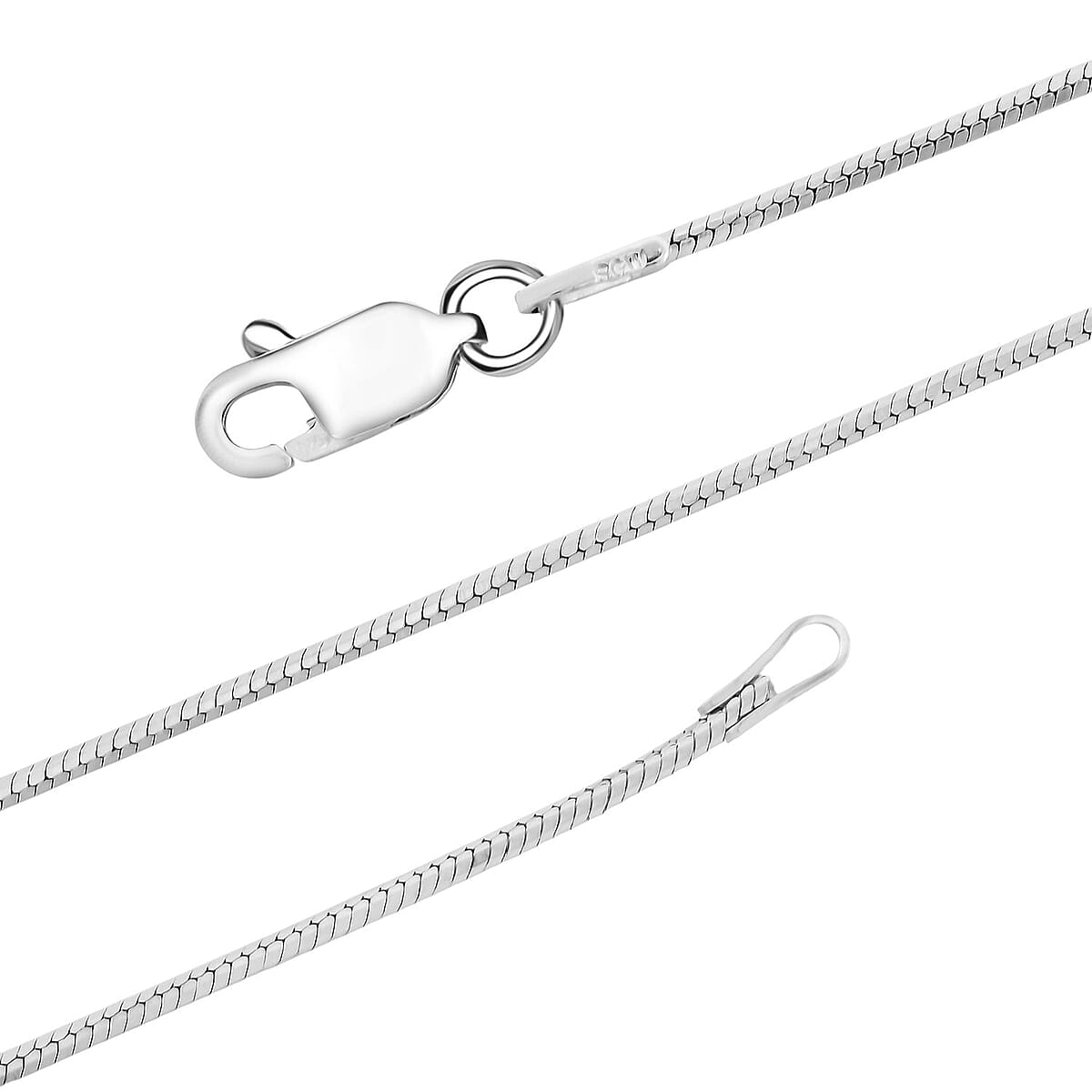 Diamond-cut Snake Chain Necklace in Rhodium Over Sterling Silver 5.7 Grams 30 Inches image number 5