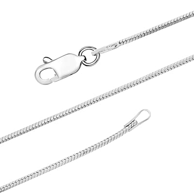 Diamond-cut Snake Chain Necklace in Rhodium Over Sterling Silver 5.7 Grams 30 Inches
