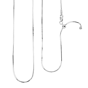 Diamond-cut Snake Chain with Ball Necklace in Rhodium Over Sterling Silver 4.70 Grams 24 Inches