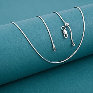 Diamond-cut Snake Chain with Ball Necklace in Rhodium Over Sterling Silver 4.70 Grams 24 Inches