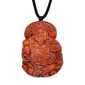 Red Jade 210.00 ctw Stone Necklace (Adjustable)