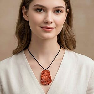 Red Jade 210.00 ctw Stone Necklace (Adjustable)