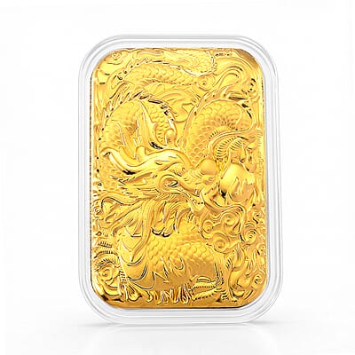 24K Gold Legendary Dragon - A Guardian of Fortune Embossed Sheet (31x45.5mm) 10mg - Product card gallery slide 1 (10178327609657)