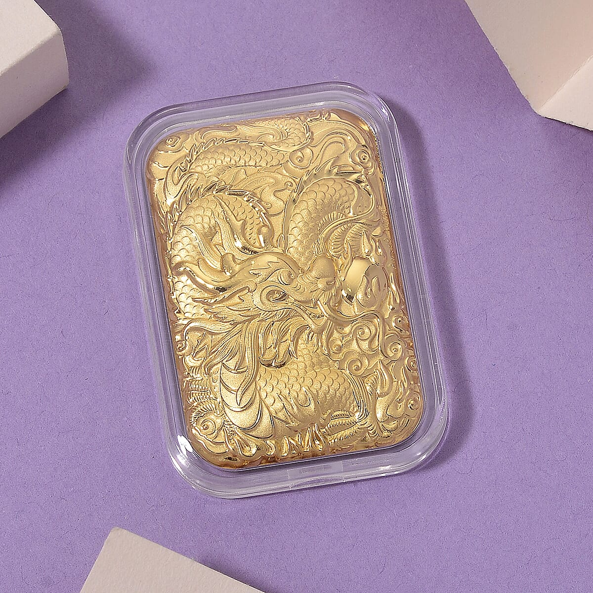 Ankur Treasure Chest 24K Golden Dragon Emboss Sheet (31x45.5mm) 10mg image number 1