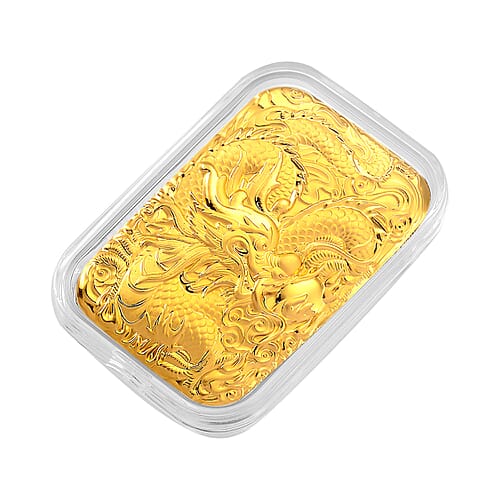24K Gold Legendary Dragon - A Guardian of Fortune Embossed Sheet (31x45.5mm) 10mg - Product card gallery slide 3 (10178327609657)