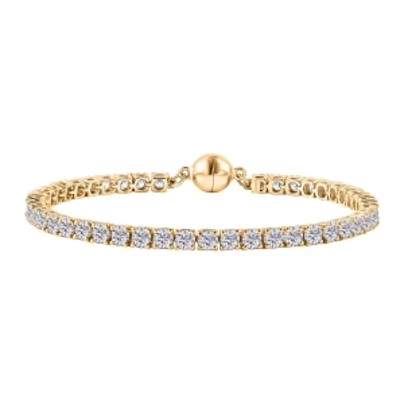 D'Joy Moissanite 8.58 ctw Bracelet in 18K Vermeil Yellow Gold Over Sterling Silver (7.50 In)