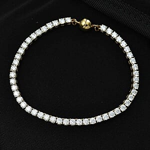 D'Joy Moissanite 8.58 ctw Bracelet in 18K Vermeil Yellow Gold Over Sterling Silver (7.50 In)