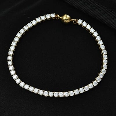 D'Joy Moissanite 8.58 ctw Bracelet in 18K Vermeil Yellow Gold Over Sterling Silver (7.50 In)