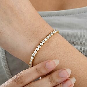 D'Joy Moissanite 8.58 ctw Bracelet in 18K Vermeil Yellow Gold Over Sterling Silver (7.50 In)