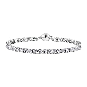 D'Joy Moissanite 8.58 ctw Bracelet in Rhodium Over Sterling Silver (7.50 In)