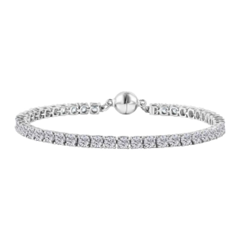 D'Joy Moissanite 8.58 ctw Bracelet in Rhodium Over Sterling Silver (7.50 In)