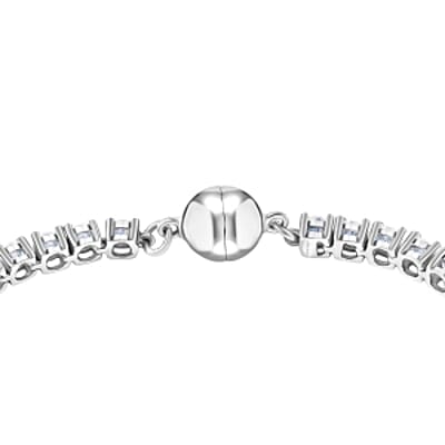 D'Joy Moissanite 8.58 ctw Bracelet in Rhodium Over Sterling Silver (7.50 In)