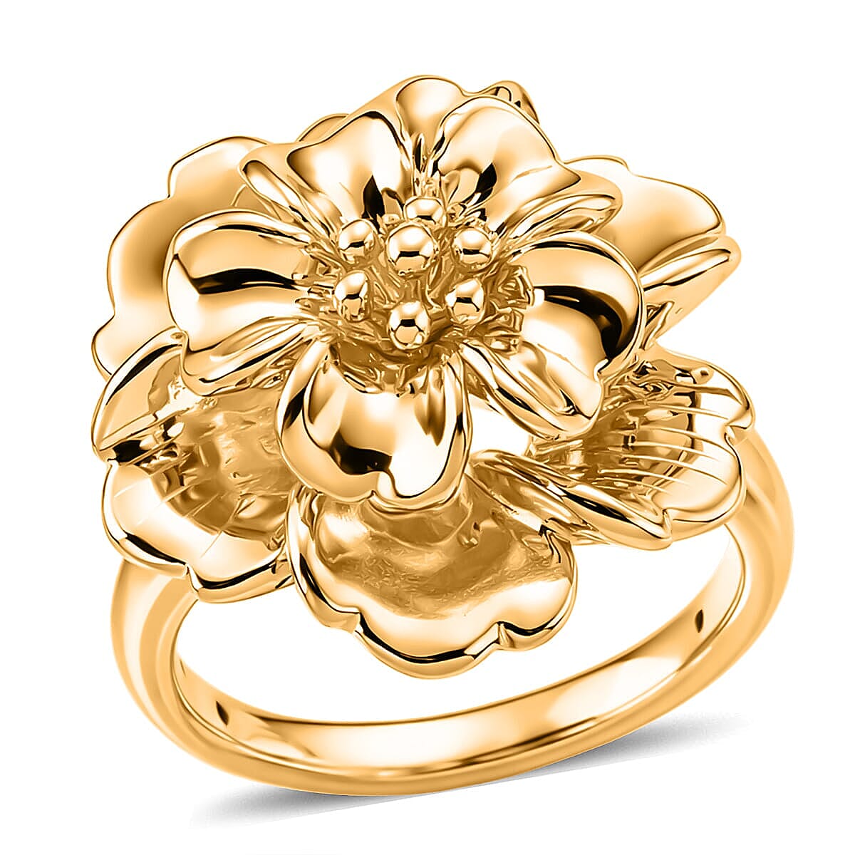 Dynasty Floral Statement Ring In 24K Yellow Gold 2.30 grams (Size 6.0)