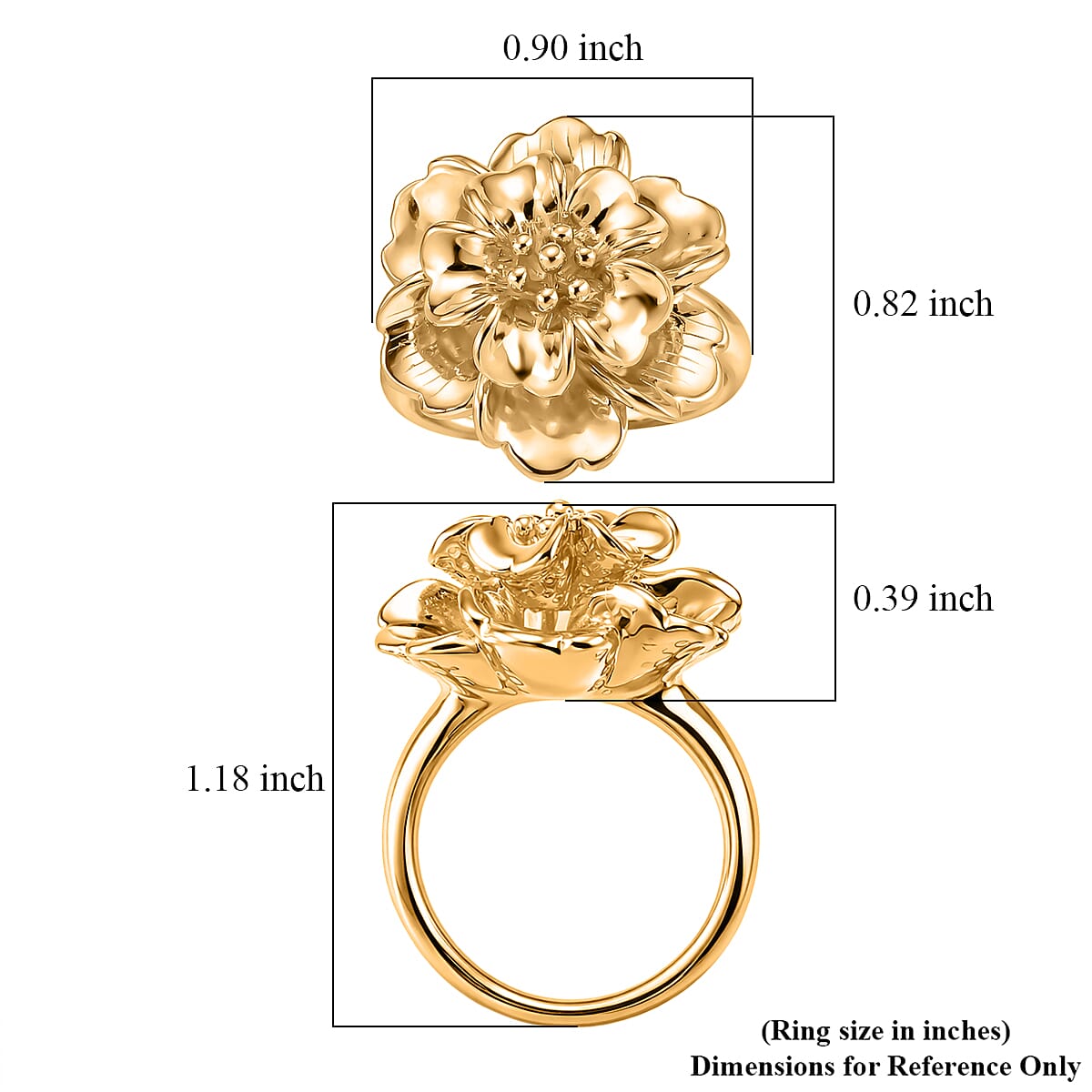 24K Yellow Gold Flower Ring (Size 6.0) (2.30 g) image number 5
