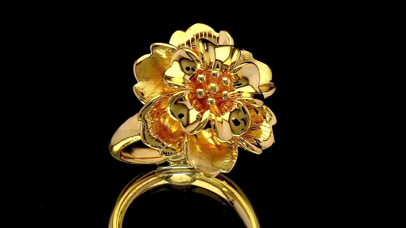 24K Yellow Gold Flower Ring (Size 6.0) (2.30 g)