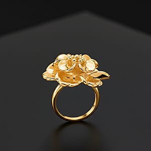 Dynasty Floral Statement Ring In 24K Yellow Gold 2.30 grams (Size 8.0)